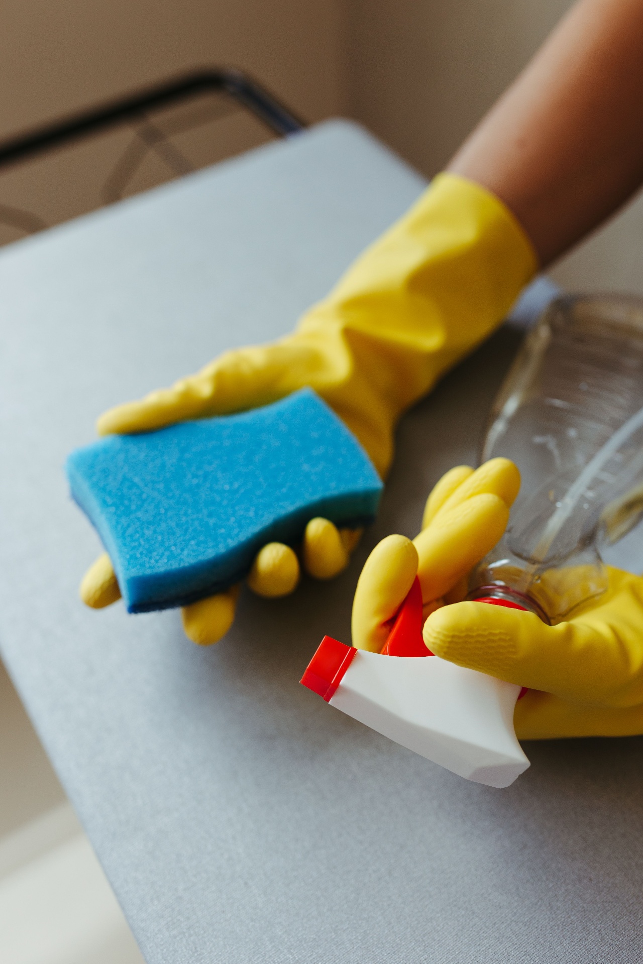 Professional cleaning in progress